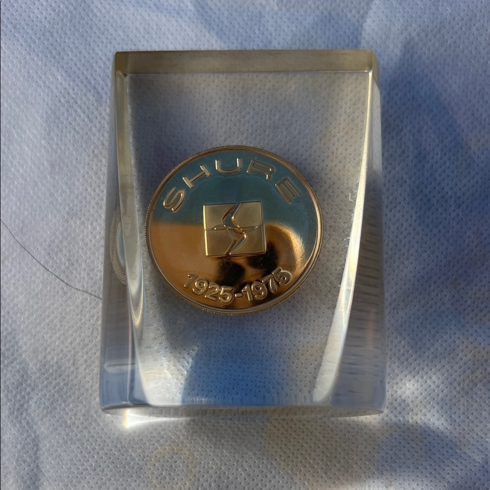 Vintage Shure Microphone Medallion Collectable Coin Commemorative